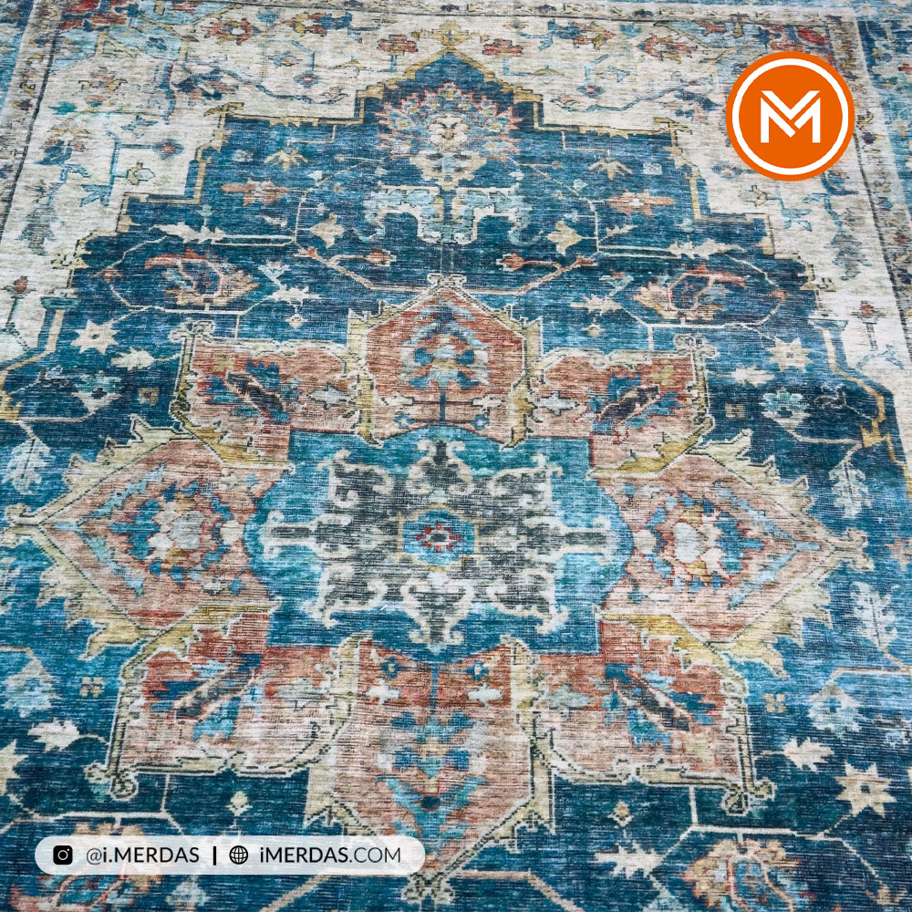 فرش کهنه نما کد N00021 زمینه تمام رنگ